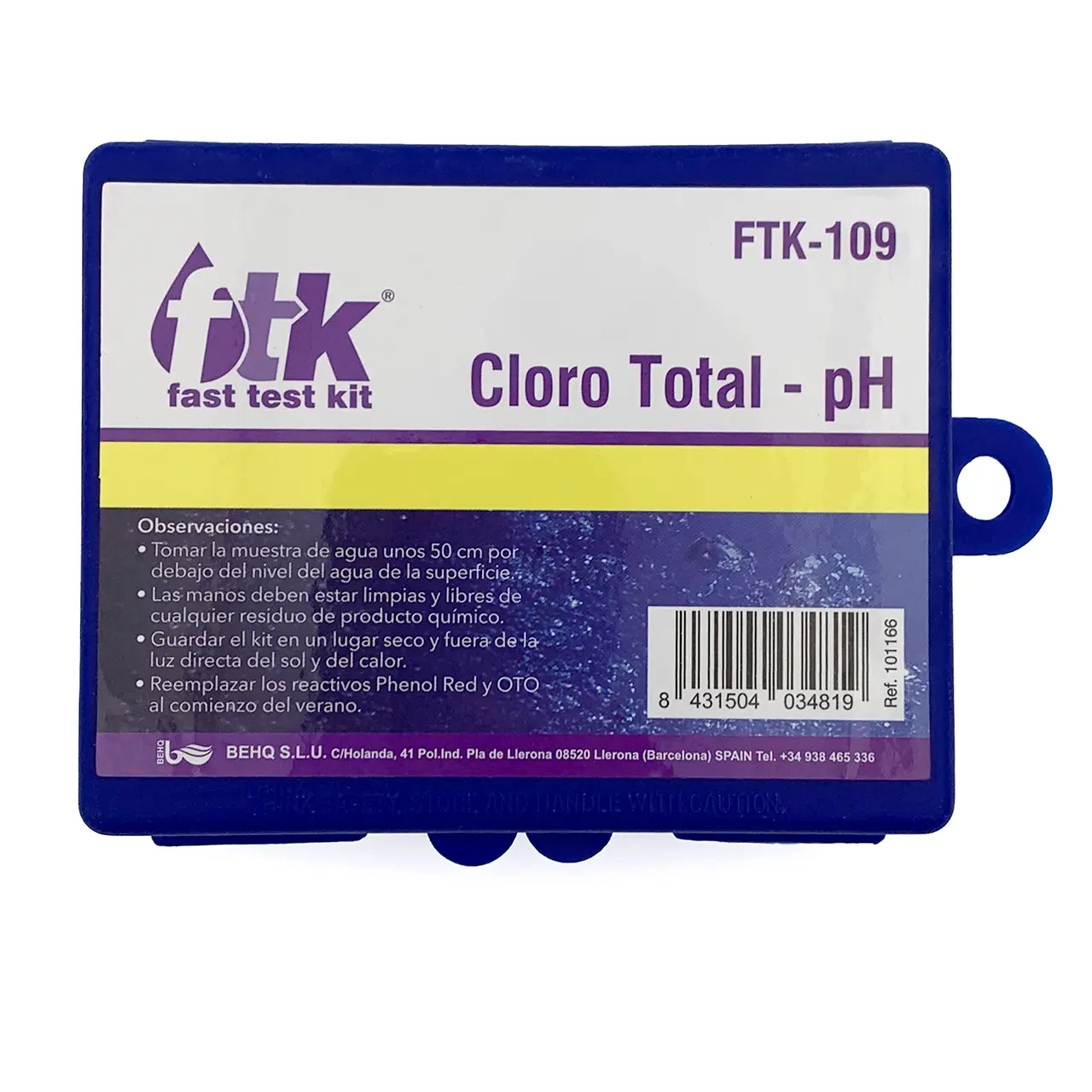 FTK-109 TEST KIT pH e Cloro