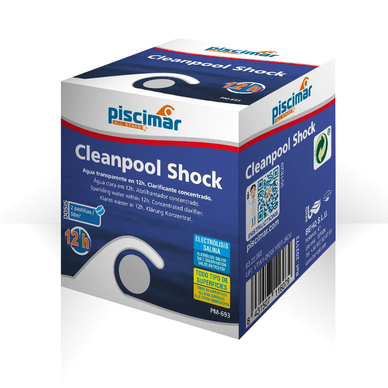 PM-693 CLEANPOOL SHOCK – Pastilhas de tratamento de choque