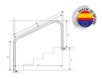 Corrimão AISI 316L - Saída A