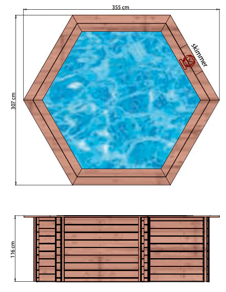Piscina Elevada/Enterrada - Madeira (Redonda) - Algarve ø3,55 m