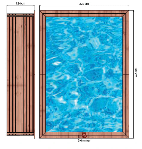 Piscina Elevada/Enterrada - Madeira - Niagara 5,02x3,22x1,06 m