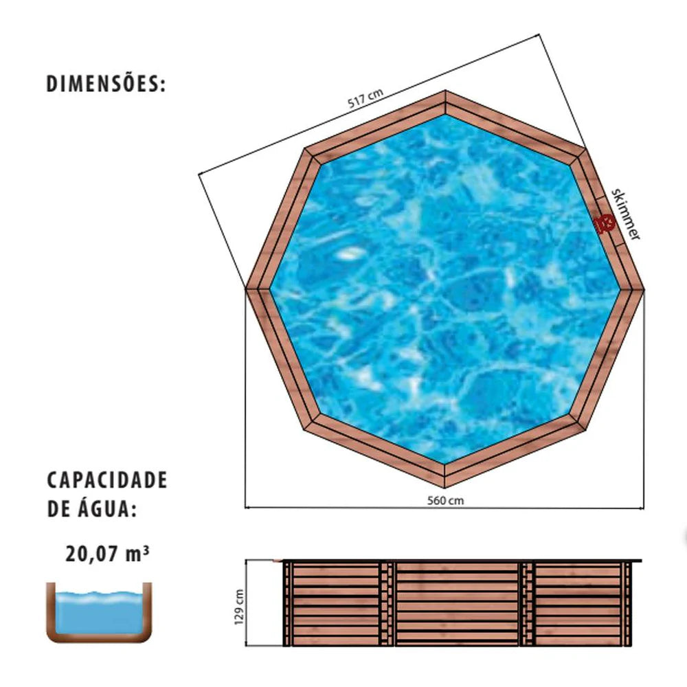 Piscina Elevada/Enterradas - Madeira - Bermuda ø5,60 m