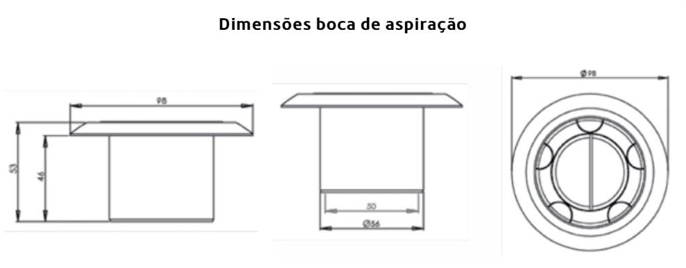 Boca de aspiração ABS - Betão