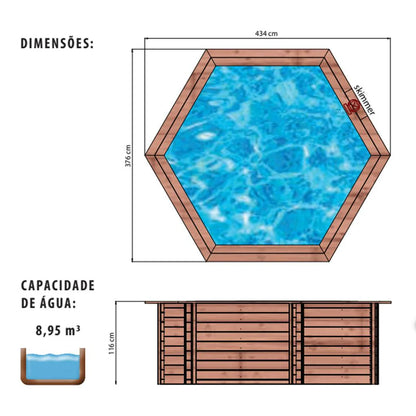 Piscina Elevada/Enterradas - Madeira (Redonda) - Riviera ø4,34 m