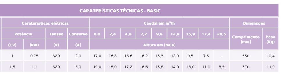 Bomba de filtração Série Basic